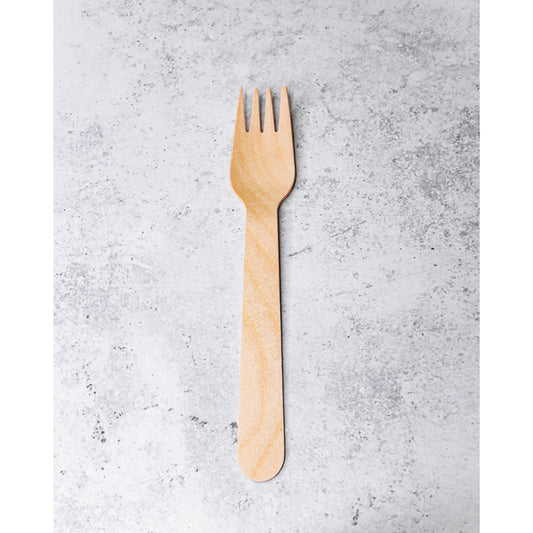 1000 x Wooden Disposable Cutlery Forks Compostable